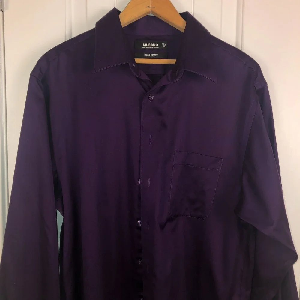 Murano Liquid Cotton Shirt Mens L/S Button Up Size 16.5 / 35 Academia Whimsigoth - Picture 3 of 7